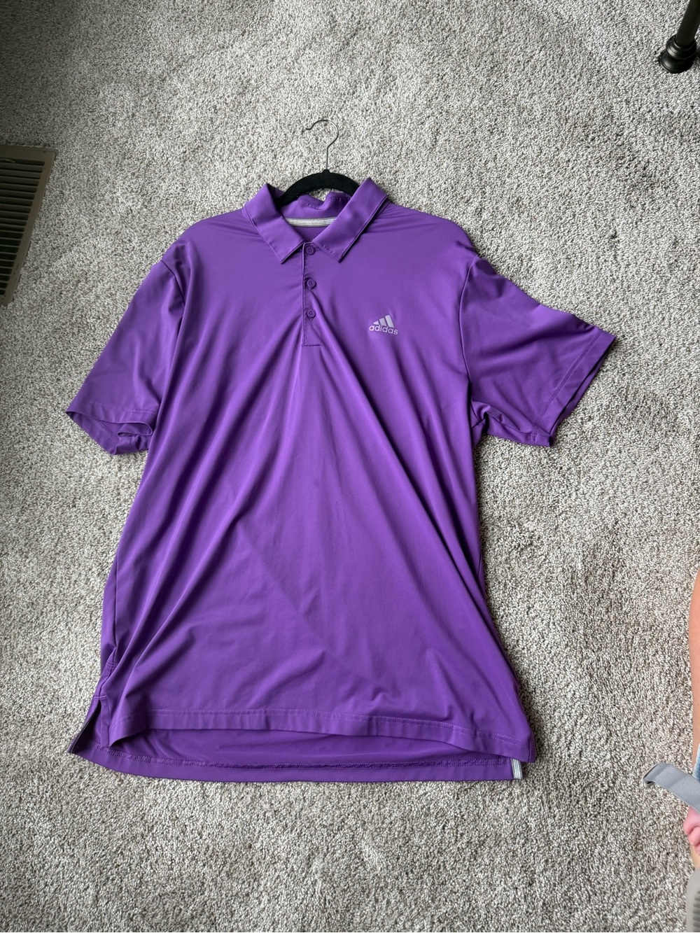 2/$30 Adidas Men’s bright Purple Performance Polo Shirt men’s size large golf